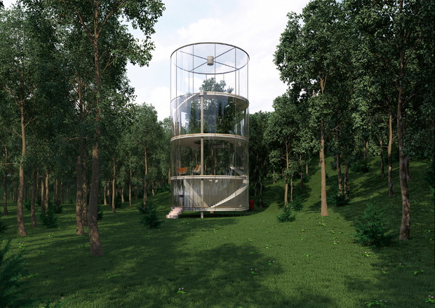 Nowoczesny domek na drzewie, A. Masow Architects, mat. prasowe