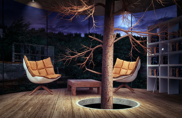 Nowoczesny domek na drzewie, A. Masow Architects, mat. prasowe