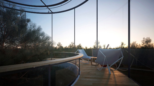 Nowoczesny domek na drzewie, A. Masow Architects, mat. prasowe