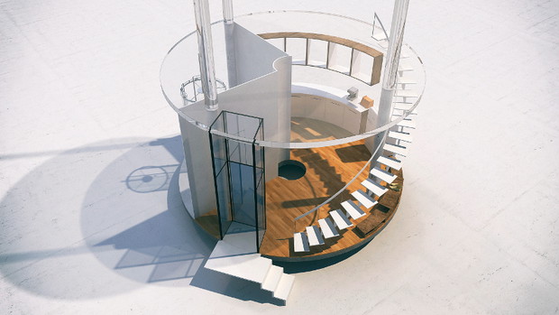 Nowoczesny domek na drzewie, A. Masow Architects, mat. prasowe