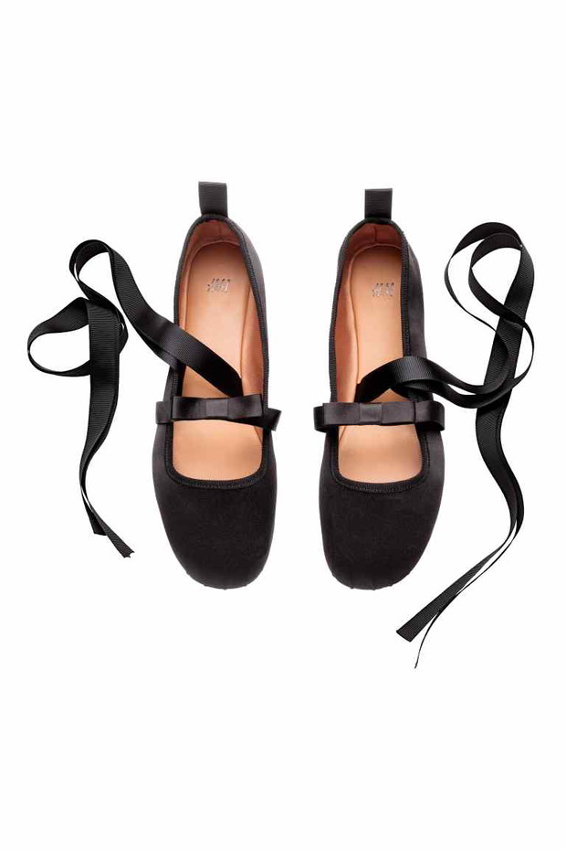 Baleriny na wiosnę 2017 sieciówki, H&M, 79,90zł