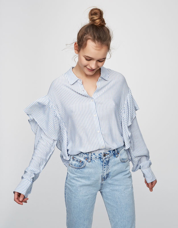 Romantyczne bluzki z falbankami, Bershka, 99zł
