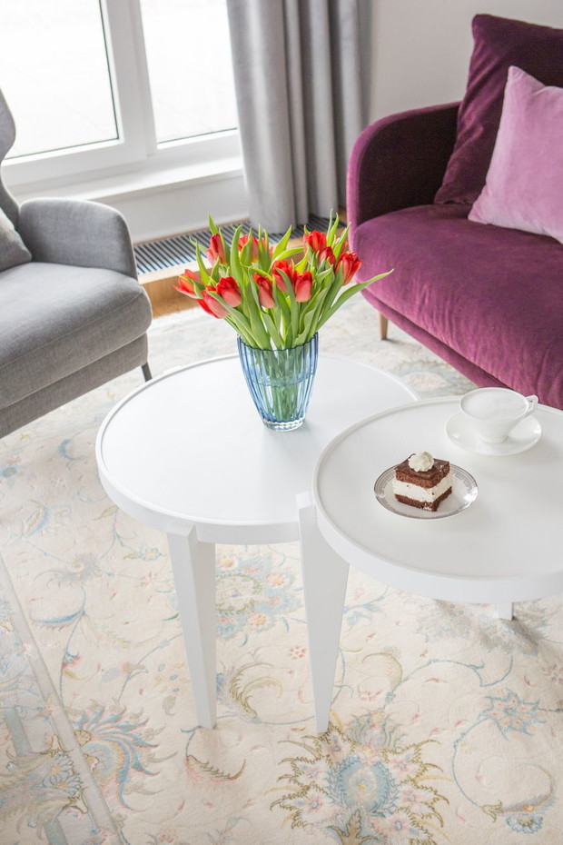 Mieszkanie w niebiańskim błękicie na Warszawskiej Pradze, projekt Decoroom