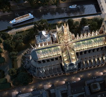 Szklany dach nad Notre Dame, wizualizacja: Miysis Studio