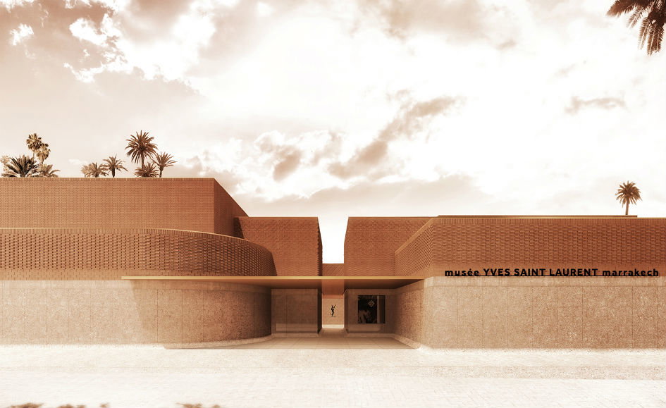 Musée Yves Saint Laurent Marrakech, East facade, entrance of the museum, © 2016 Studio KO, Fondation Pierre Bergé – Yves Saint Laurent