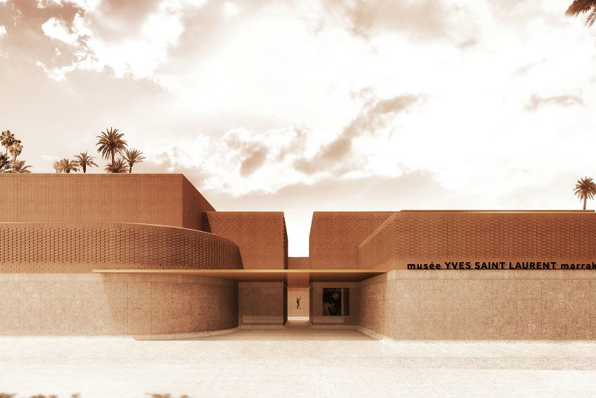 Musée Yves Saint Laurent Marrakech, East facade, entrance of the museum, © 2016 Studio KO, Fondation Pierre Bergé – Yves Saint Laurent