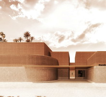 Musée Yves Saint Laurent Marrakech, East facade, entrance of the museum, © 2016 Studio KO, Fondation Pierre Bergé – Yves Saint Laurent