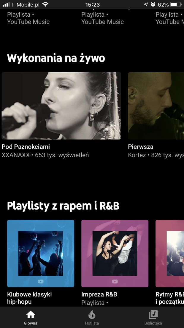 YouTube Music - test aplikacji