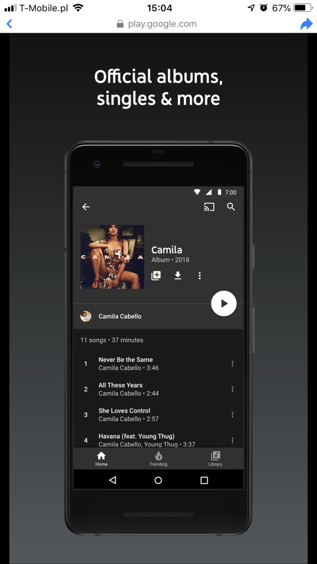 YouTube Music - test aplikacji