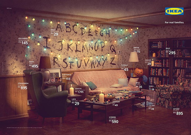 Salon ze Stranger Things według IKEA