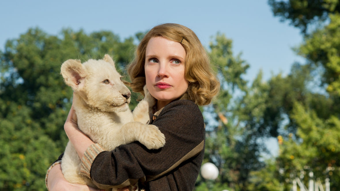 Jessica Chastain jako Antonina Żabińska w filmie "Azyl"