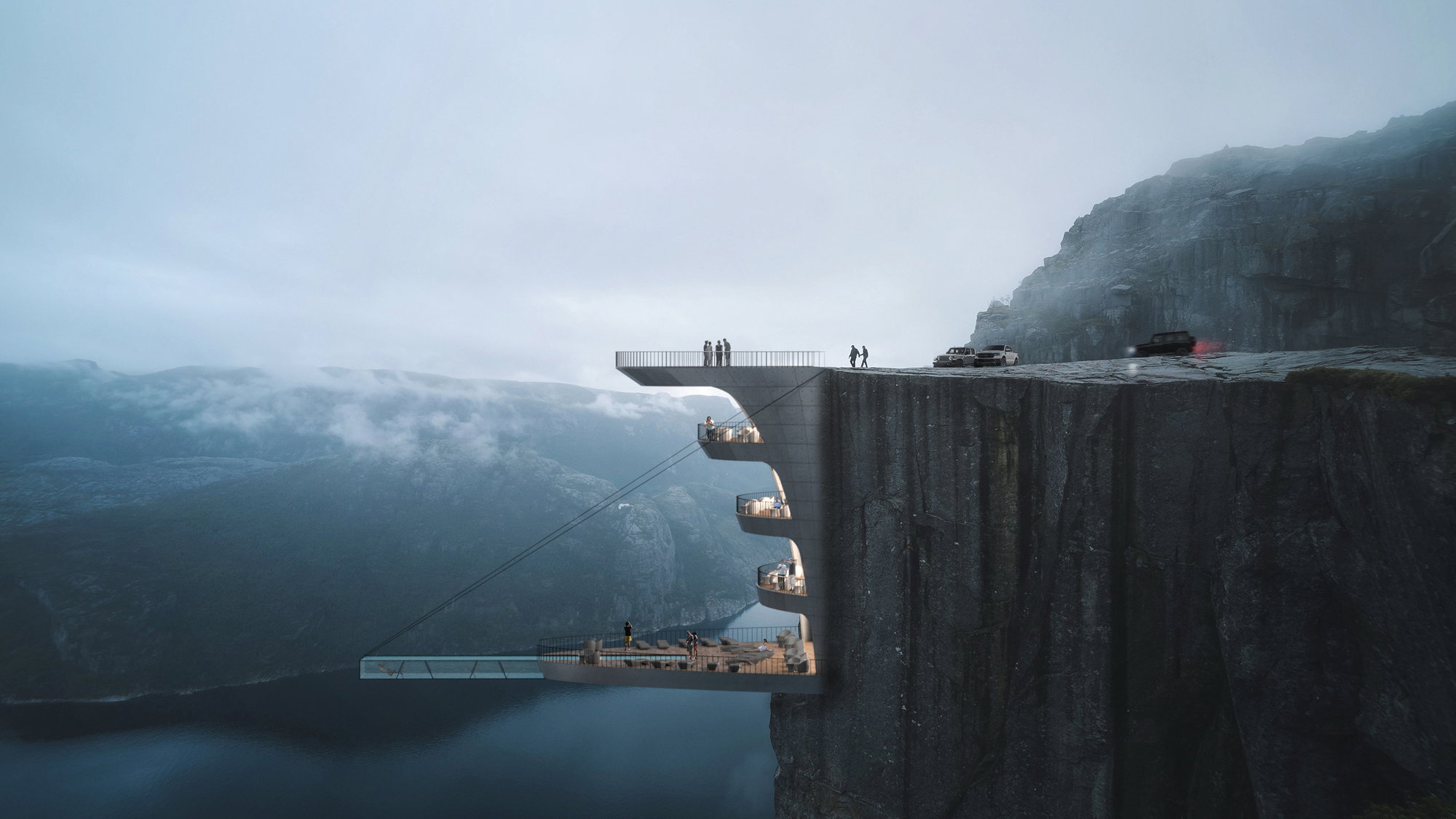 Hotel na klifie Preikestolen, projekt: Hayri Atak