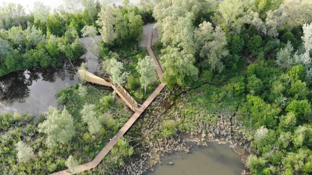 Enklawa przyrodnicza Bobrowisko w Starym Sączu, projekt: 55Architekci