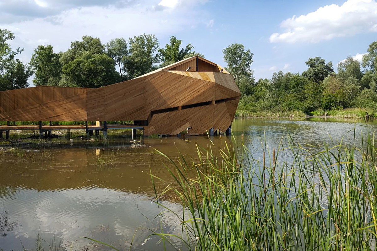 Enklawa przyrodnicza Bobrowisko w Starym Sączu, projekt: 55Architekci