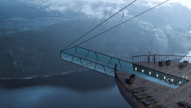 Hotel na klifie Preikestolen, projekt: Hayri Atak