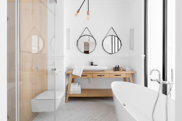 Jasny apartament na warszawskim Powiślu, projekt: Filip Domagała, Domagała Design, fot. Ayuko Studio