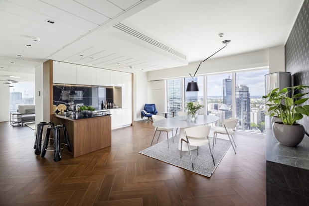 Apartament GLACE na 29 piętrze ZŁOTEJ 44, projekt: Studio AKSONOMETRIA