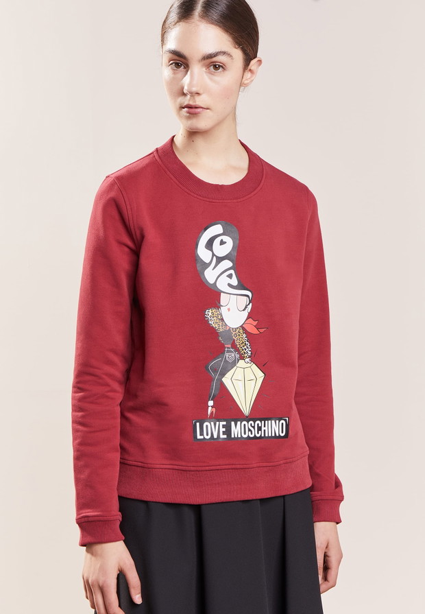Czerwona bluza z aplikacją / Zalando