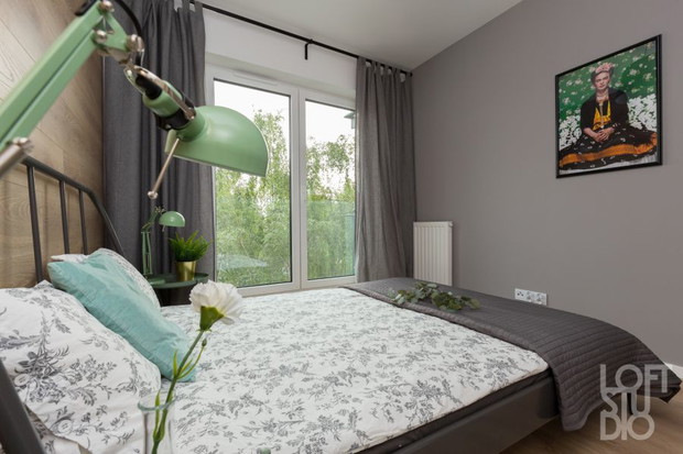 Apartament z zielonymi akcentami, projekt: Irena Lang, LOFTSTUDIO