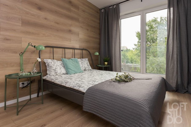 Apartament z zielonymi akcentami, projekt: Irena Lang, LOFTSTUDIO