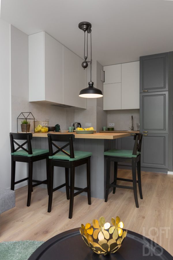 Apartament z zielonymi akcentami, projekt: Irena Lang, LOFTSTUDIO