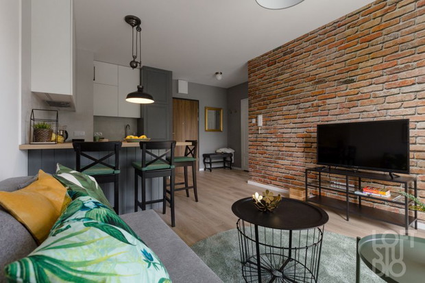 Apartament z zielonymi akcentami, projekt: Irena Lang, LOFTSTUDIO