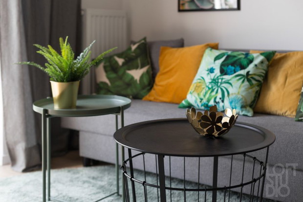 Apartament z zielonymi akcentami, projekt: Irena Lang, LOFTSTUDIO