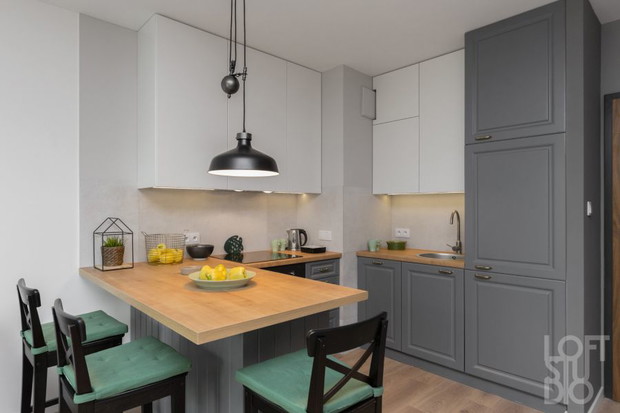 Apartament z zielonymi akcentami, projekt: Irena Lang, LOFTSTUDIO