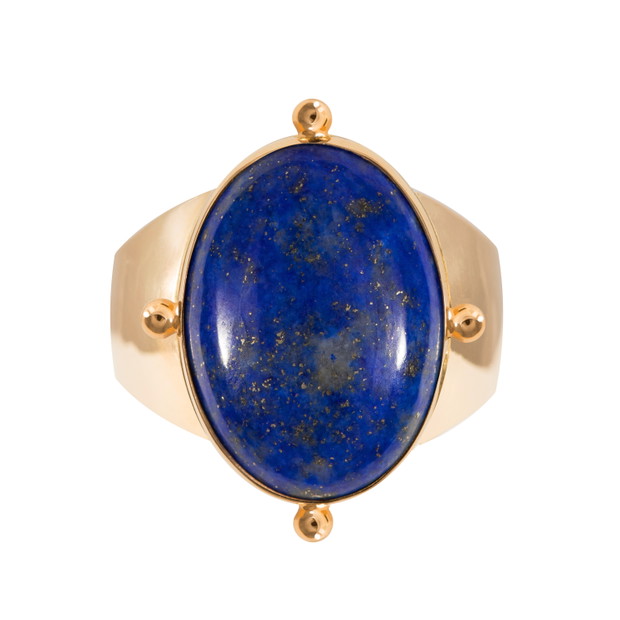Biżuteria ROSA, Blue Lilac Signet, złoto próby 585, lapis lazuli, 2300zł