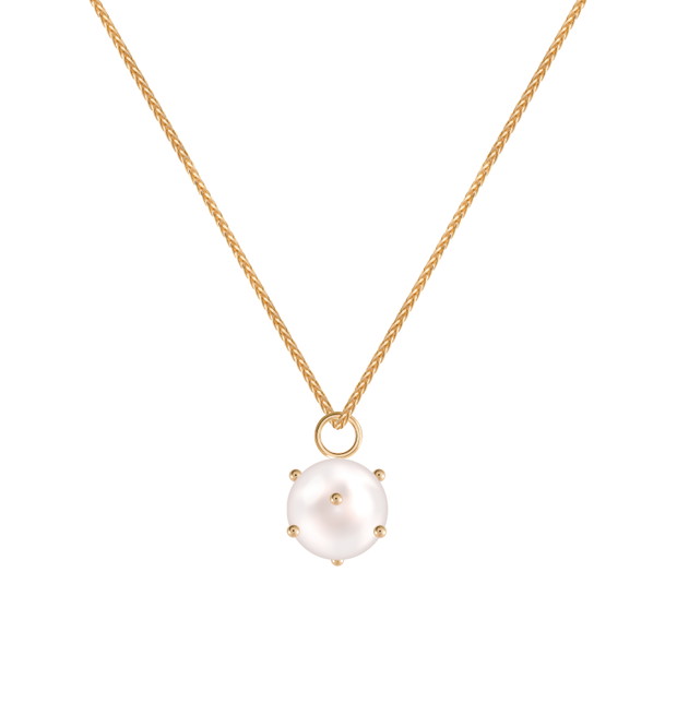 Biżuteria ROSA, Clover Necklace, złoto próby 585, perła naturalna, 1800zł