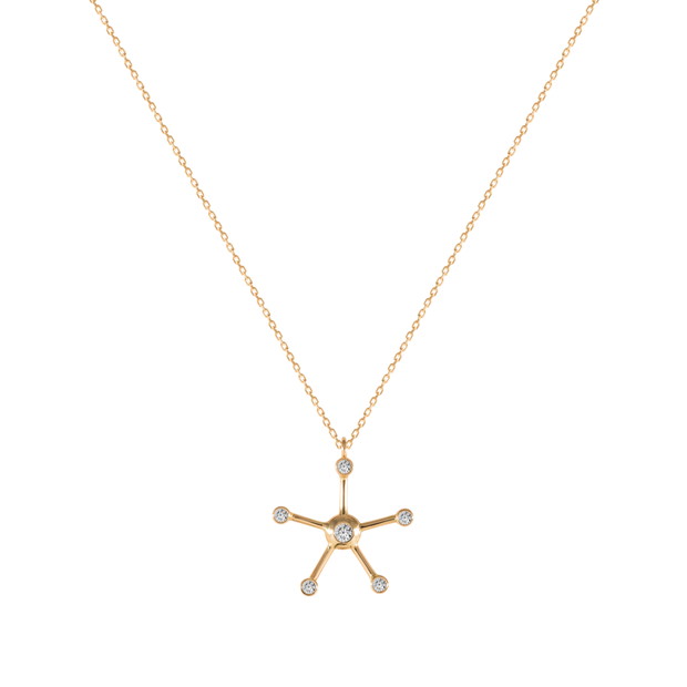 Biżuteria ROSA, Daisy Necklace, złoto próby 585, brylanty 0,085ct, 1600zł