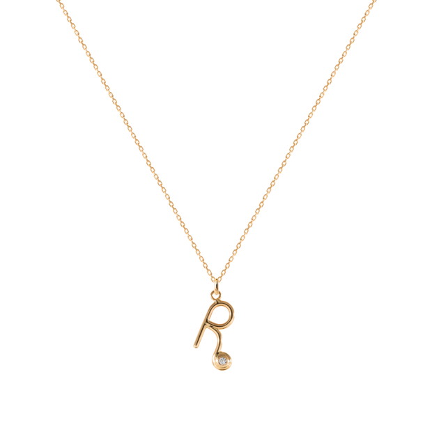 Biżuteria ROSA, Diamond Letter Necklace, złoto próby 585, brylant 0,035ct, 1200zł