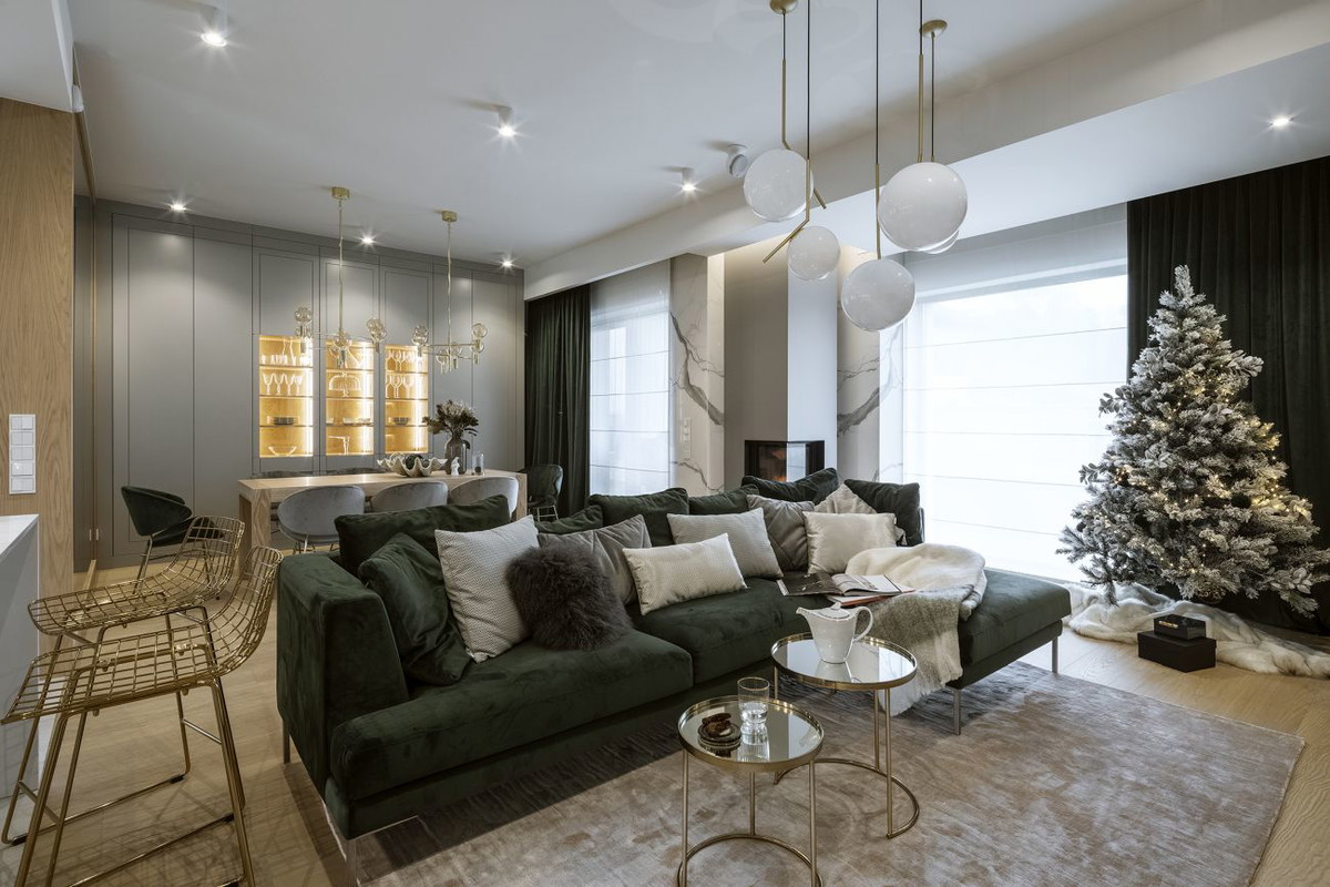 Podwarszawski dom, projekt: HOLA Design, stylizacja: : Patrycja Rabińska, świąteczne dekoracje: Miloo Home