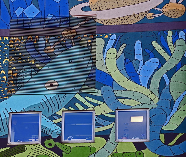 Mural na Galerii Krakowskiej zainspirowany twórczością Stanisława Lema