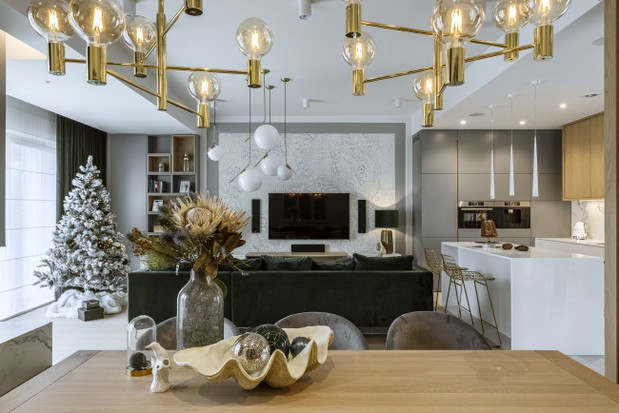 Podwarszawski dom, projekt: HOLA Design, stylizacja: : Patrycja Rabińska, świąteczne dekoracje: Miloo Home