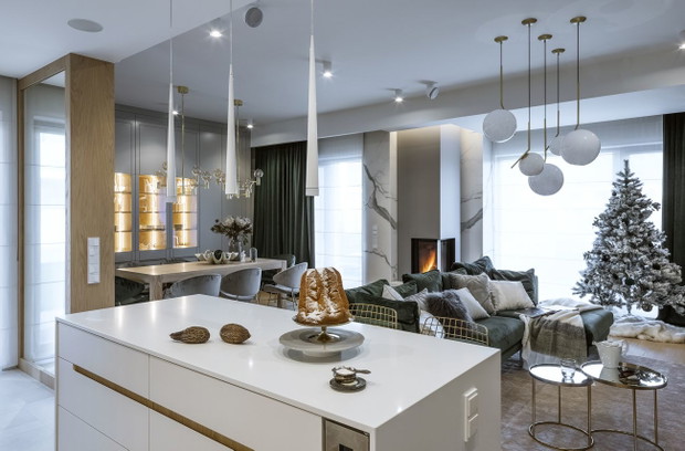 Podwarszawski dom, projekt: HOLA Design, stylizacja: : Patrycja Rabińska, świąteczne dekoracje: Miloo Home