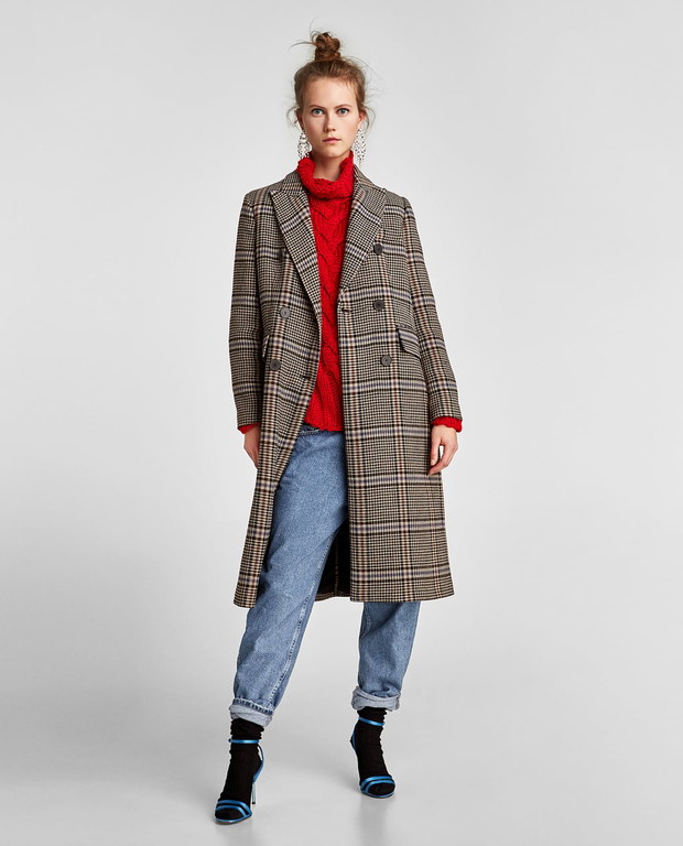 Wyprzedaż Zara: LUŹNY PŁASZCZ W KRATĘ 359,00 PLN ZAMIAST 649,00 PLN