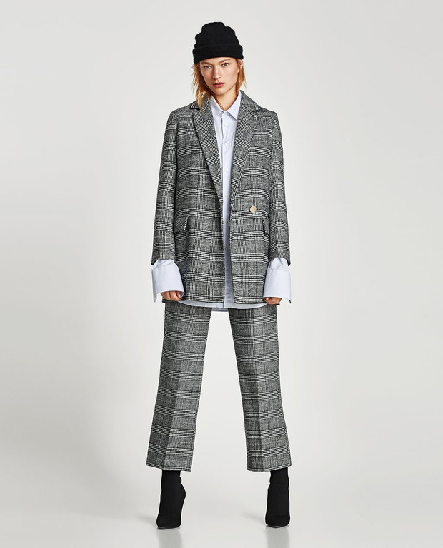 Wyprzedaż Zara: MARYNARKA DWURZĘDOWA W KRATĘ 159,00 PLN ZAMIAST 299,00 PLN