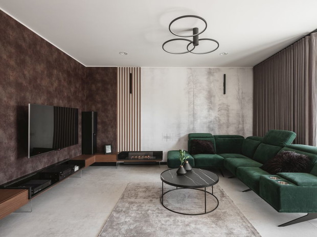 Kolory lasu w mieszkaniu w Suchedniowie, projekt: Kaza Interior Design