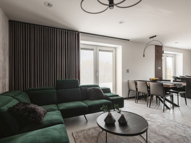 Kolory lasu w mieszkaniu w Suchedniowie, projekt: Kaza Interior Design