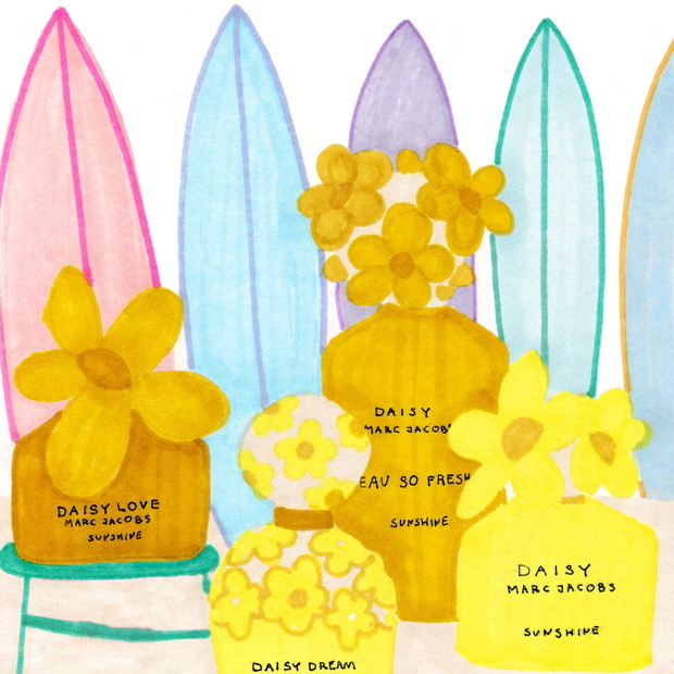 Rysunki Karoliny Pawelczyk w kampanii Marc Jacobs Fragrances