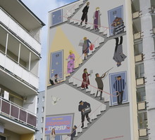 Mural upamiętniający serial Alternatywy 4