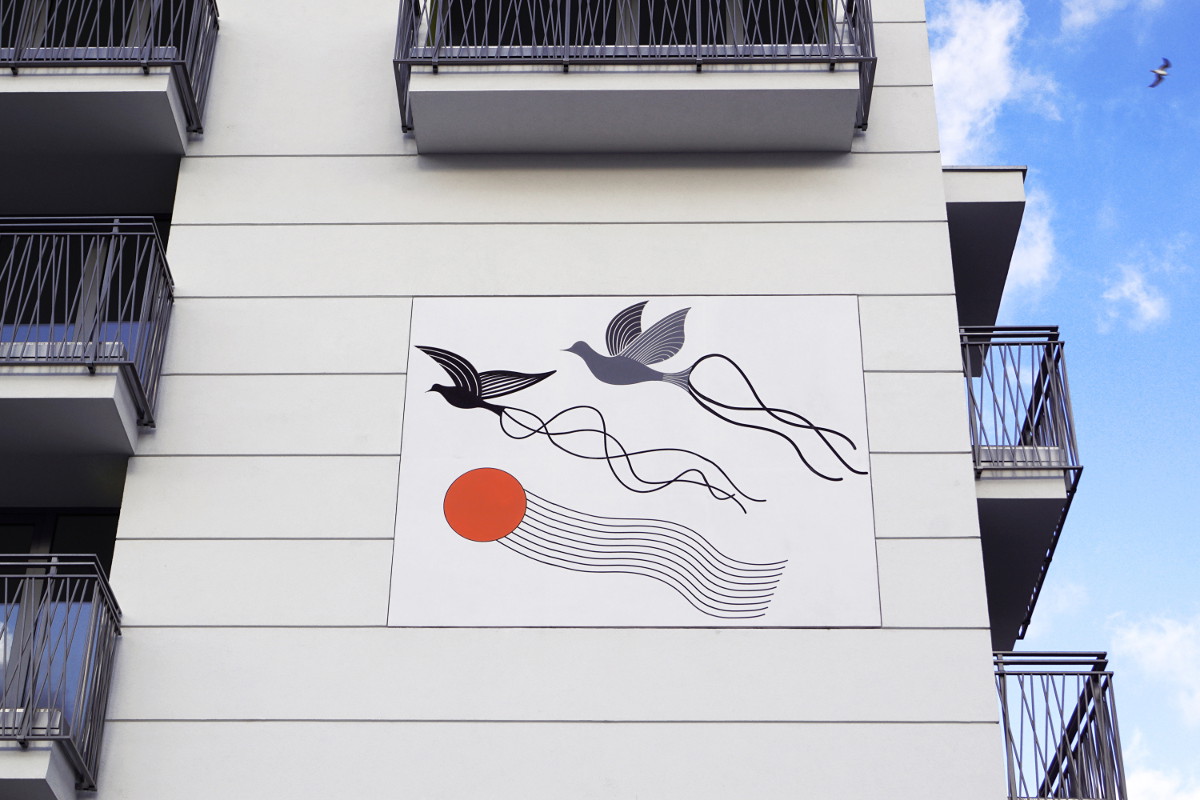 Mural "Gołębie, Beata Konarska