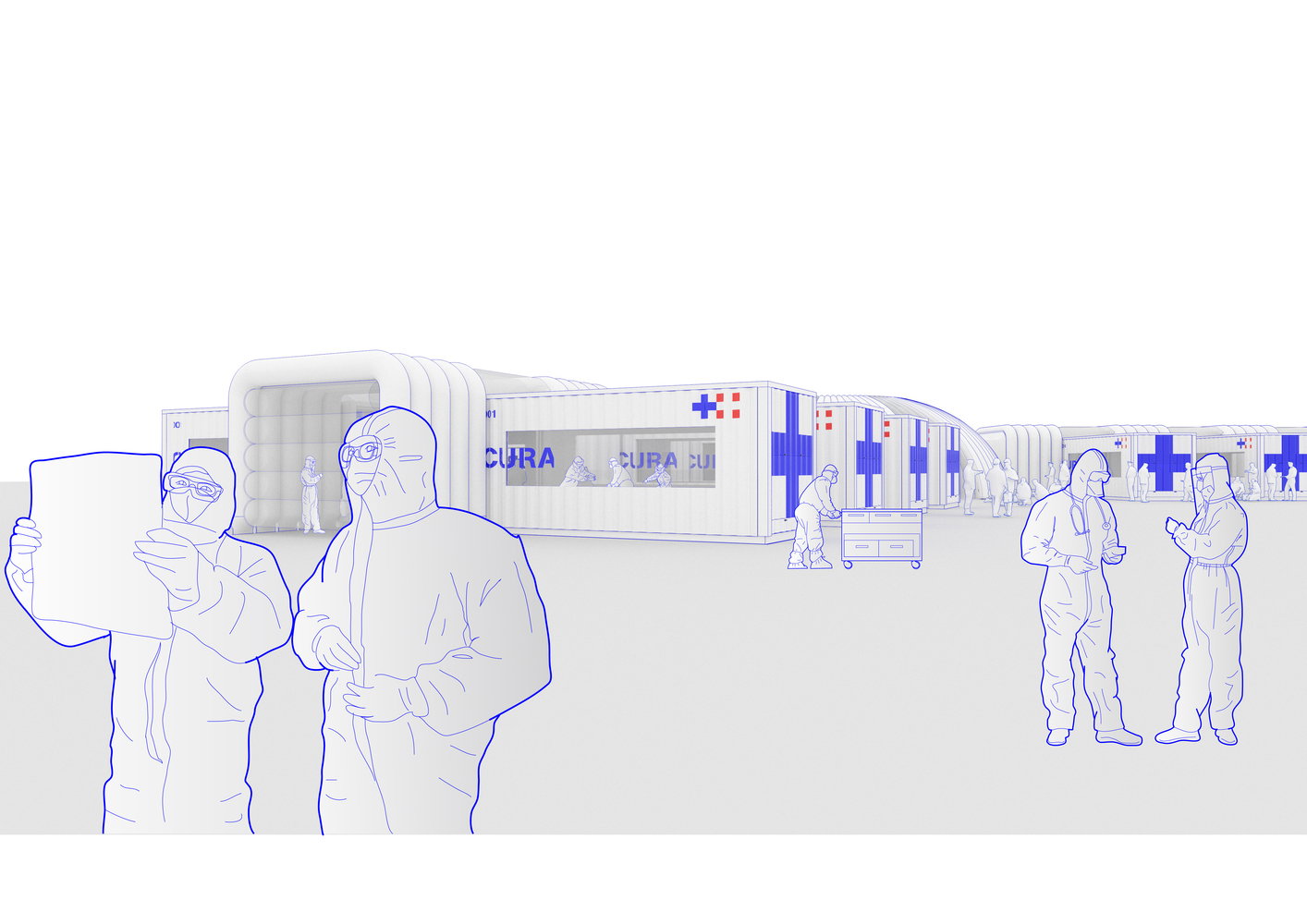 CURA - przenośny szpital dla pacjentów z koronawirusem, projekt: Carlo Ratti Associati