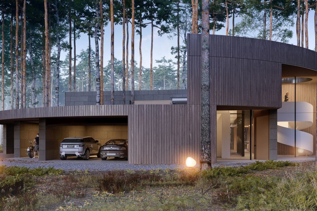 Circle Wood , dom jak pień, projekt: Przemek Olczyk / Mobius Architekci