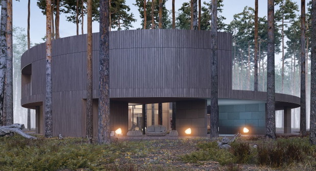 Circle Wood , dom jak pień, projekt: Przemek Olczyk / Mobius Architekci