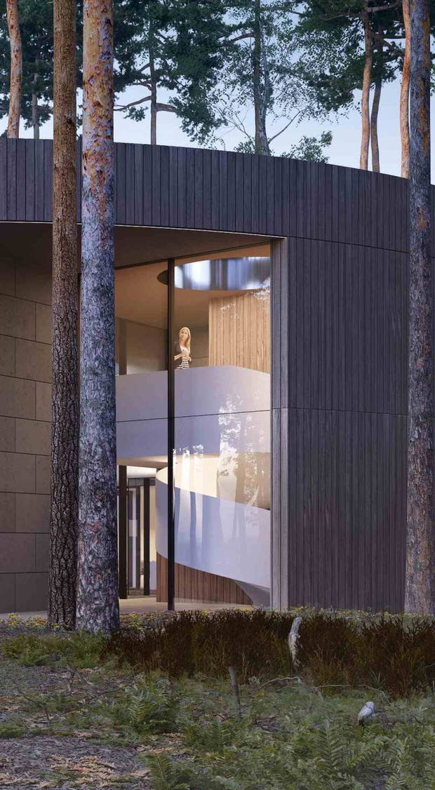 Circle Wood , dom jak pień, projekt: Przemek Olczyk / Mobius Architekci
