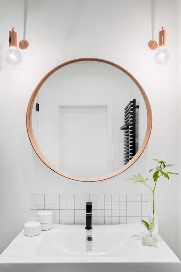 Mieszkanie z błękitną kuchnią na Mokotowie, projekt FUGA Architektura Wnętrz