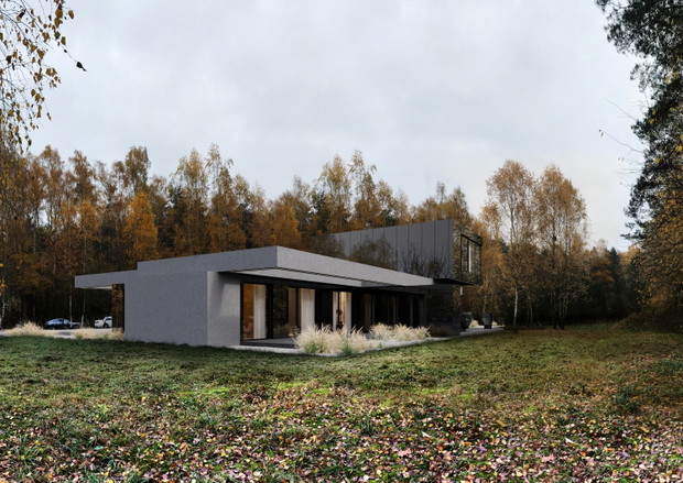Podłużny dom pod lasem, „RE: STARK HOUSE”, projekt: REFORM Architekt