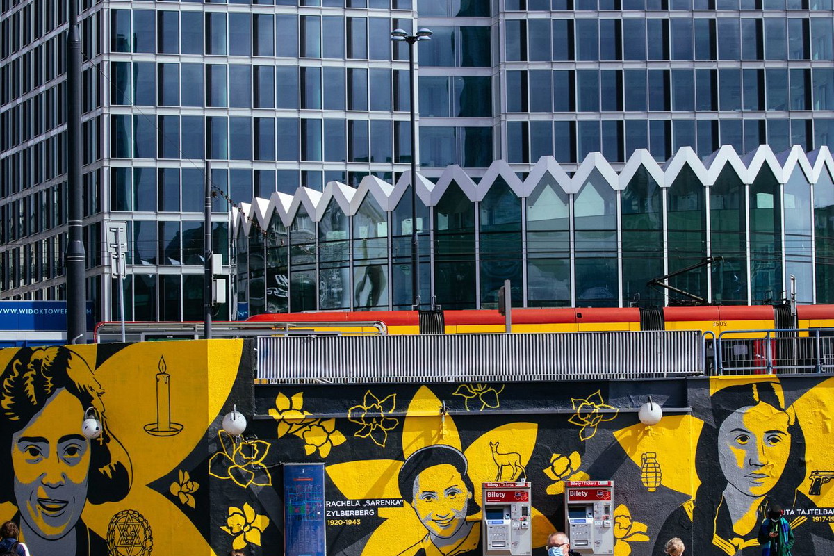 Mural upamiętniający 78. rocznicę wybuchu powstania w getcie warszawskim